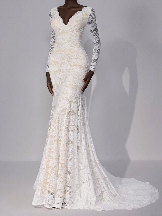 Dresses & Skirts - Beige Elegant Women's Wedding Dress